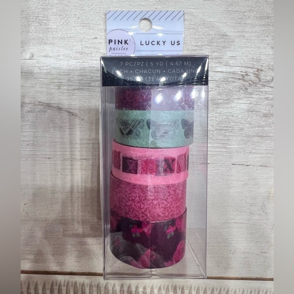 Scrapbooking 7 rolls of washi tape and matching die cut paper pieces NWT - Picture 7 of 7